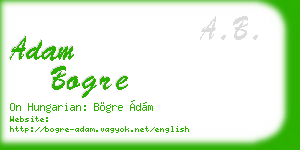 adam bogre business card